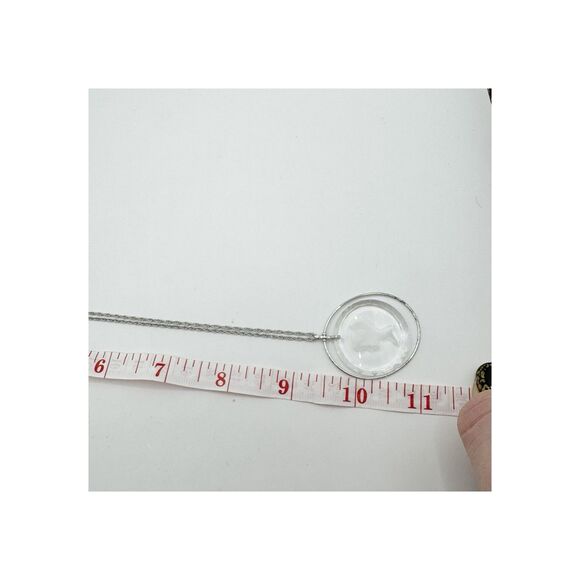 Vtg Crystal Glass Intaglio Cameo Lady Pendant Hallmark Cards Inc Rope Necklace - Picture 11 of 13